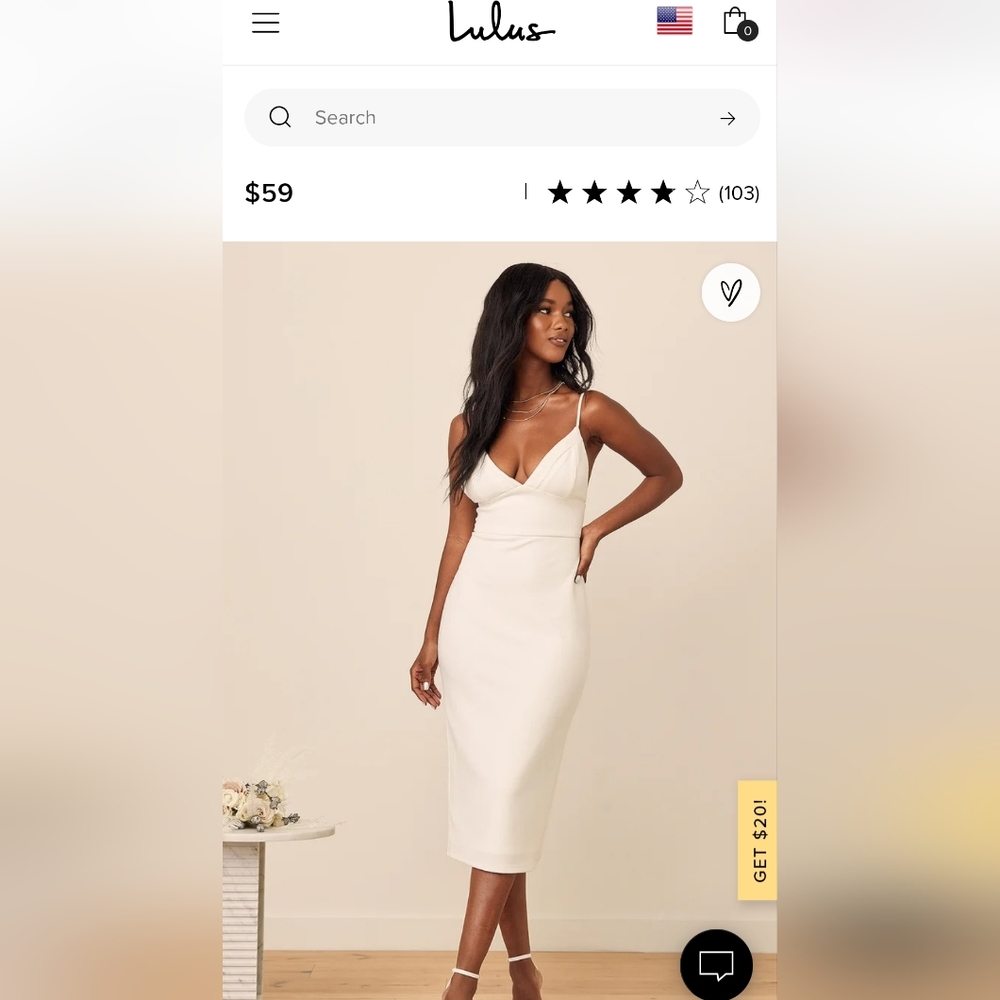 All In Favor White Midi Dress